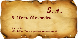 Siffert Alexandra névjegykártya